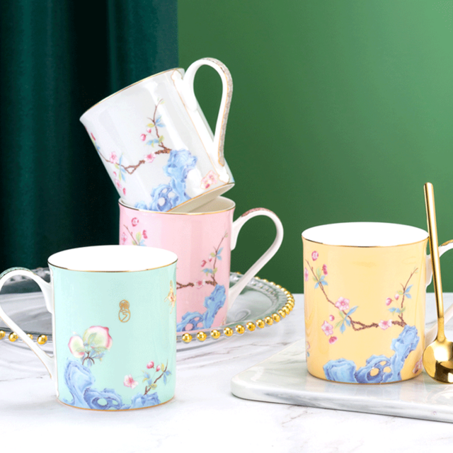 春華馬克杯宮廷風(fēng)骨瓷